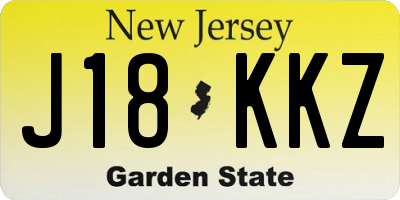NJ license plate J18KKZ