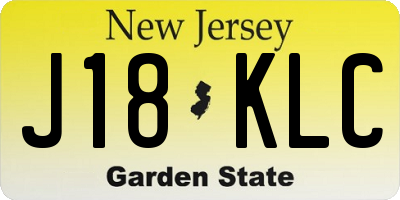 NJ license plate J18KLC