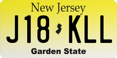 NJ license plate J18KLL