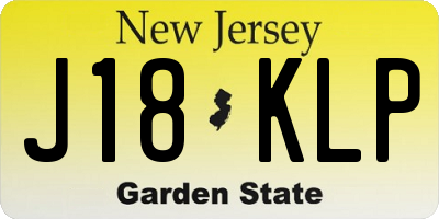 NJ license plate J18KLP