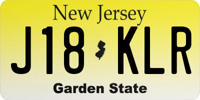 NJ license plate J18KLR
