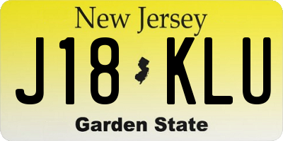 NJ license plate J18KLU