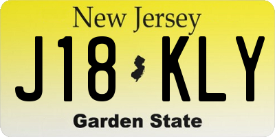 NJ license plate J18KLY
