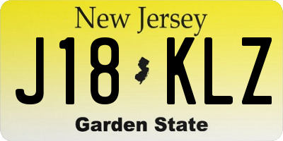 NJ license plate J18KLZ