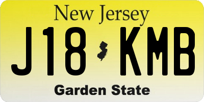 NJ license plate J18KMB
