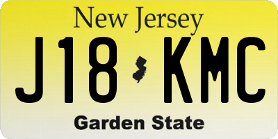 NJ license plate J18KMC