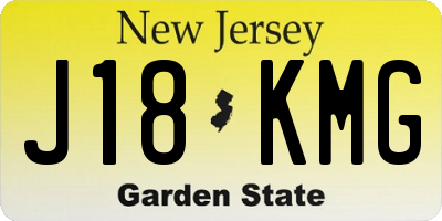 NJ license plate J18KMG