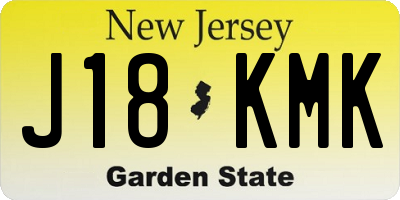 NJ license plate J18KMK