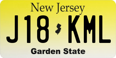 NJ license plate J18KML