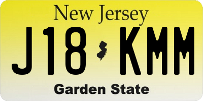 NJ license plate J18KMM