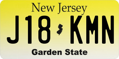 NJ license plate J18KMN