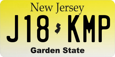 NJ license plate J18KMP