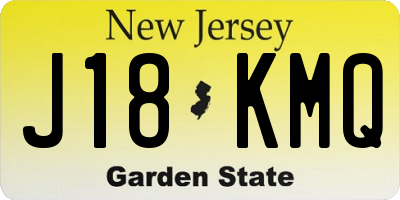 NJ license plate J18KMQ
