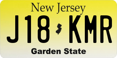 NJ license plate J18KMR