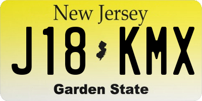 NJ license plate J18KMX