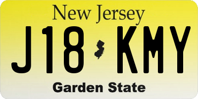 NJ license plate J18KMY