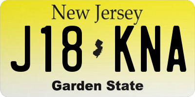 NJ license plate J18KNA