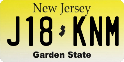 NJ license plate J18KNM