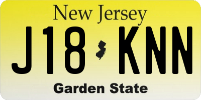 NJ license plate J18KNN