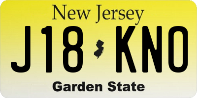 NJ license plate J18KNO