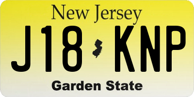 NJ license plate J18KNP