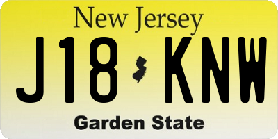 NJ license plate J18KNW