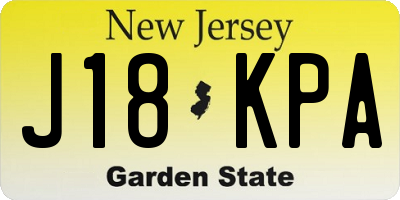 NJ license plate J18KPA
