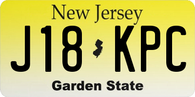 NJ license plate J18KPC