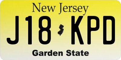 NJ license plate J18KPD
