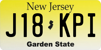 NJ license plate J18KPI