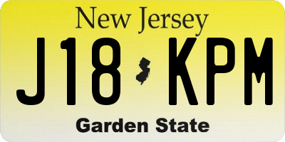NJ license plate J18KPM