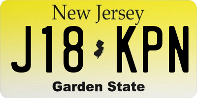 NJ license plate J18KPN