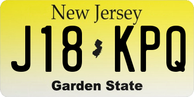 NJ license plate J18KPQ