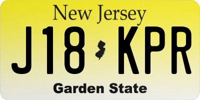 NJ license plate J18KPR