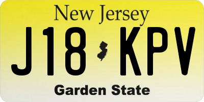 NJ license plate J18KPV