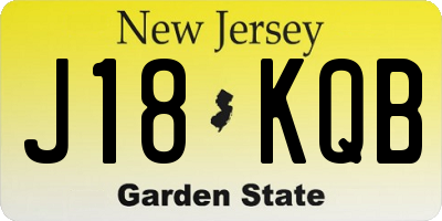 NJ license plate J18KQB
