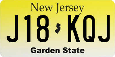 NJ license plate J18KQJ