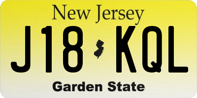 NJ license plate J18KQL