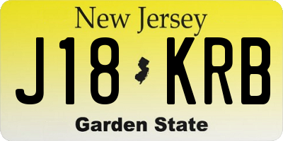 NJ license plate J18KRB