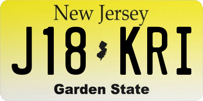 NJ license plate J18KRI