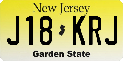 NJ license plate J18KRJ