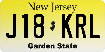 NJ license plate J18KRL