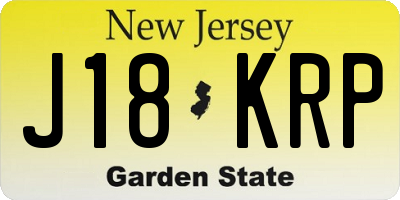 NJ license plate J18KRP