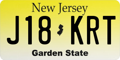 NJ license plate J18KRT