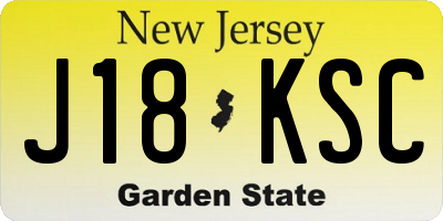 NJ license plate J18KSC