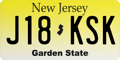 NJ license plate J18KSK