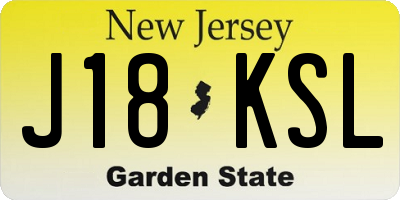NJ license plate J18KSL
