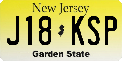 NJ license plate J18KSP