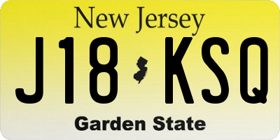 NJ license plate J18KSQ