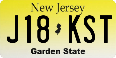 NJ license plate J18KST